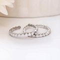 Classic Texured Rhodium Plated 925 Sterling Silver Toe Ring