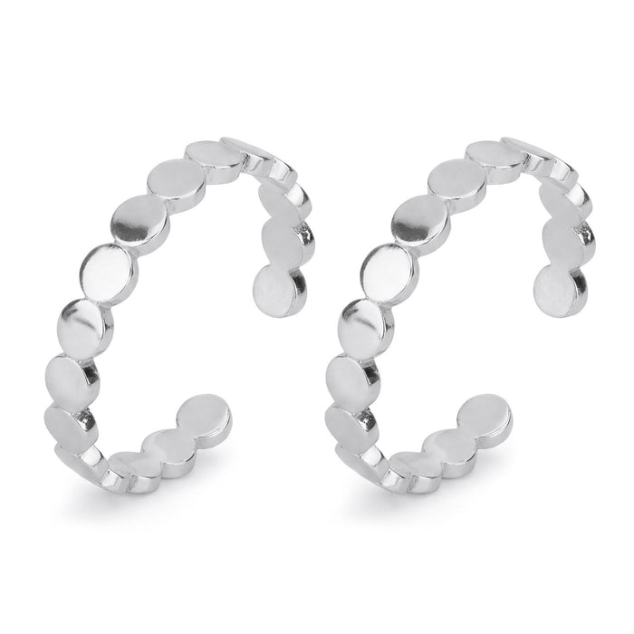 Classic Texured Rhodium Plated 925 Sterling Silver Toe Ring