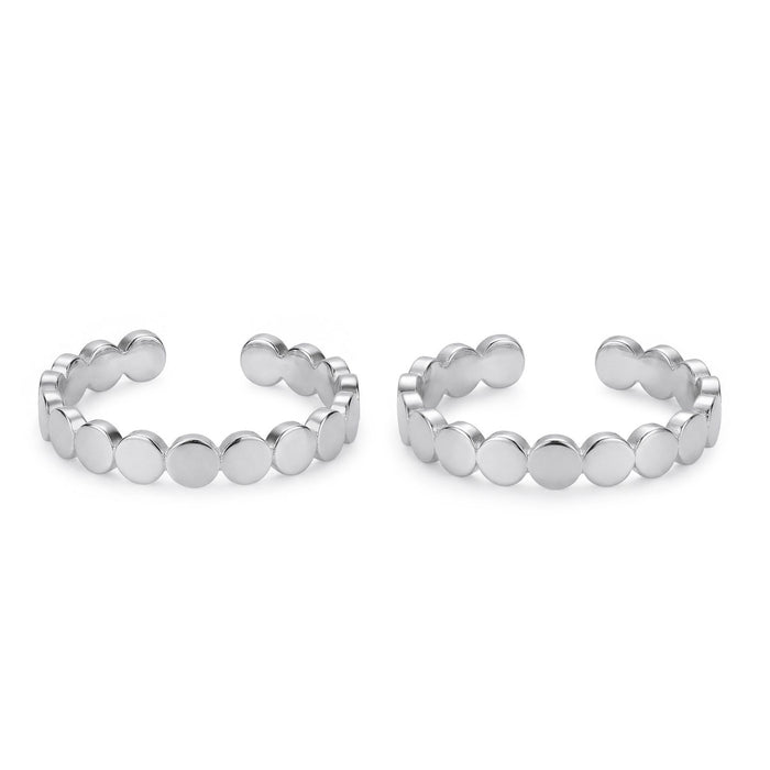 Classic Texured Rhodium Plated 925 Sterling Silver Toe Ring