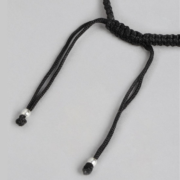 Classic Thread Anklet in 925 Sterling Silver Rhodium Plating In Red Stone