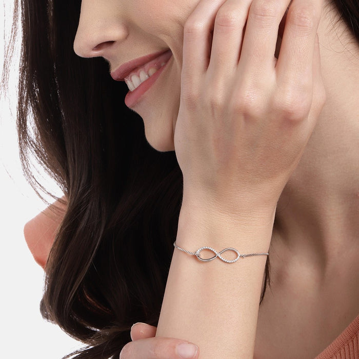 Classic Zircon Infinity 925 Silver Bracelet