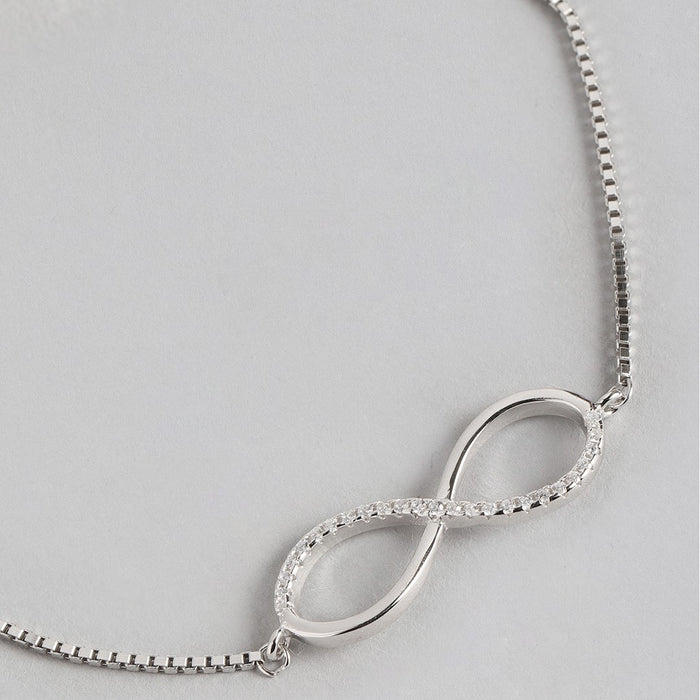 Classic Zircon Infinity 925 Silver Bracelet