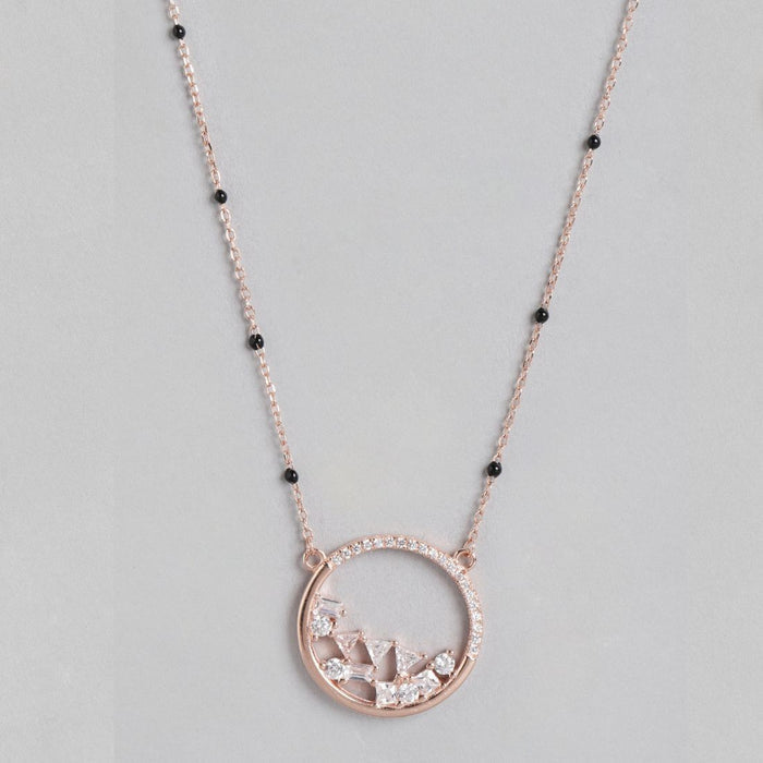 Classy Beaded Rose Gold Plated 925 Sterling Silver Mangalsutra
