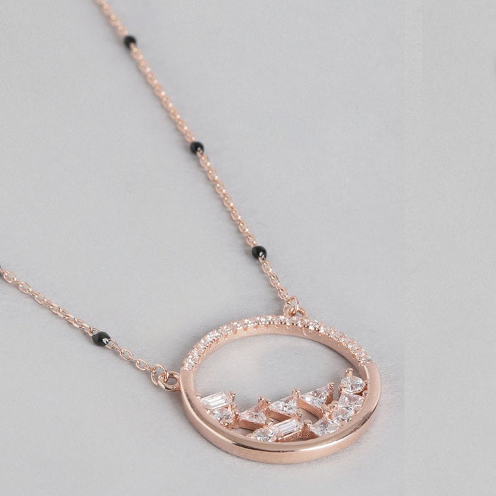 Classy Beaded Rose Gold Plated 925 Sterling Silver Mangalsutra
