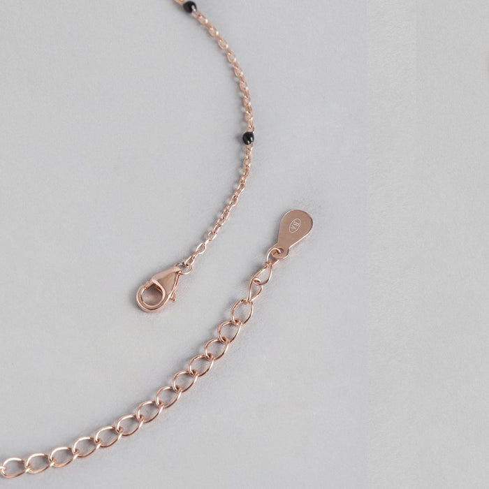 Classy Beaded Rose Gold Plated 925 Sterling Silver Mangalsutra