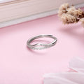 Classy Cubic Zirconia Studded Rhodium Plated 925 Sterling Silver Ring (Adjustable)