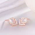 Classy CZ Studded Rose Gold Plated 925 Sterling Silver Stud Earrings