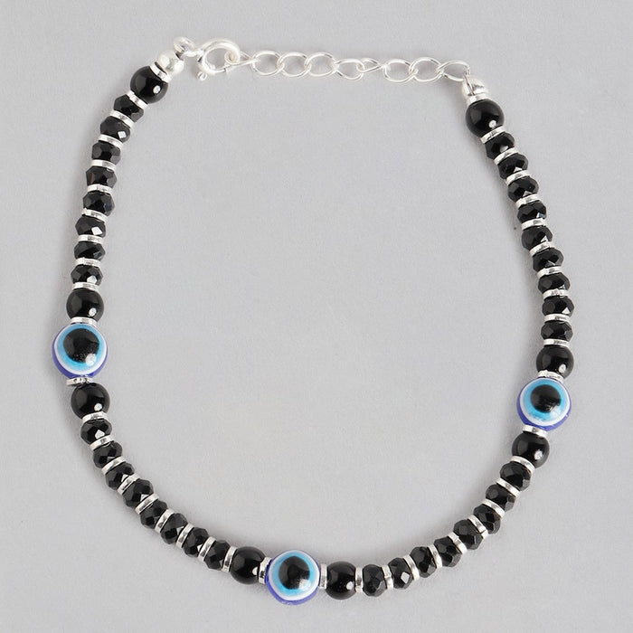 Classy Evil Eye Beaded 925 Silver Jewellery Set