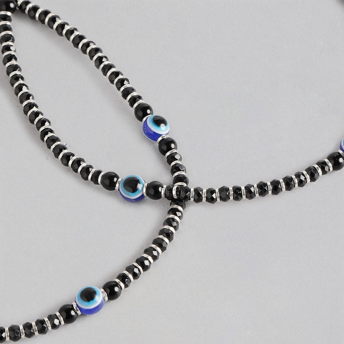 Classy Evil Eye Beaded 925 Silver Jewellery Set
