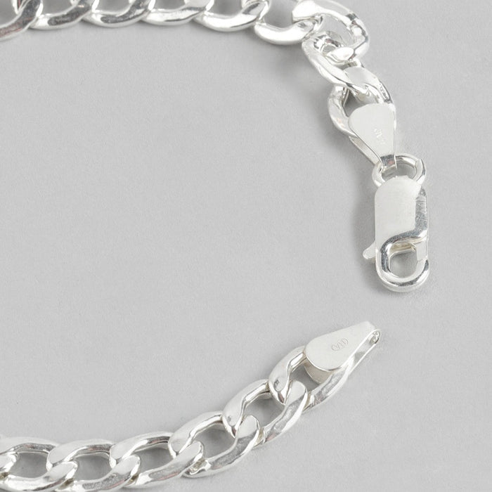Classy Interlocked 925 Sterling Silver Bracelet for Men