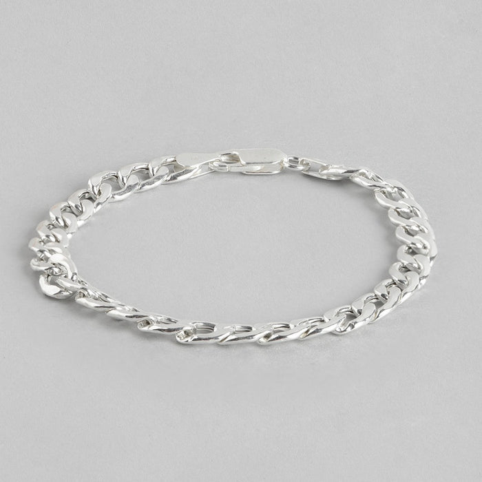 Classy Interlocked 925 Sterling Silver Bracelet for Men