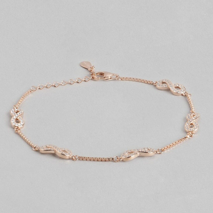 Classy Rose Gold Infinity 925 Silver Bracelet