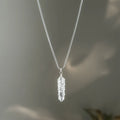 Clear Quartz Stone Locket with Chain