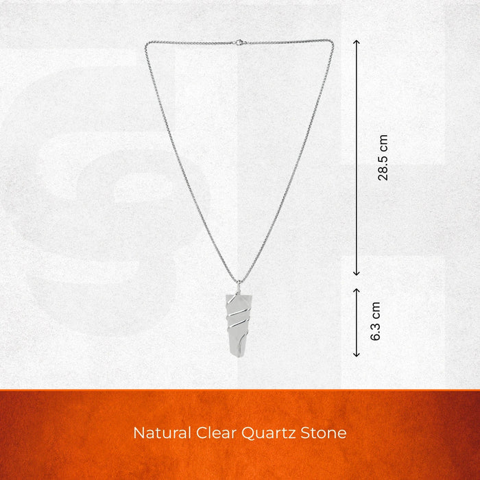 Clear Quartz Stone Locket with Chain