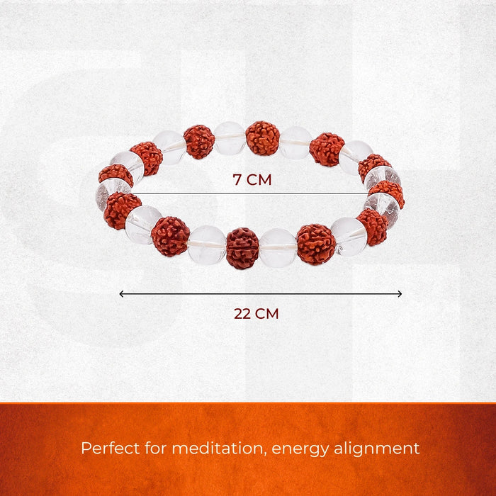 Clear Quartz with Rudraksha Bracelet - view 3
