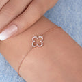 Clover Charm Rose Gold Plated 925 Sterling Silver Bracelet
