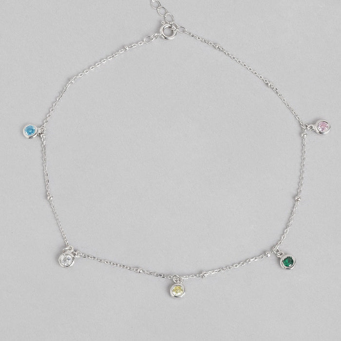 Color Drops 925 Sterling Silver Anklet