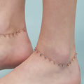 Colors of Life Rose Gold Plated 925 Silver Charm Anklets (Adjustable)