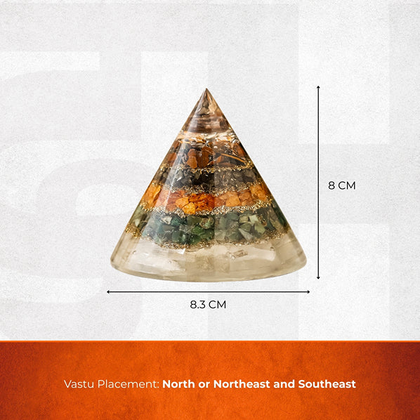 Conical Dhan Yog Pyramid With Selenite Base