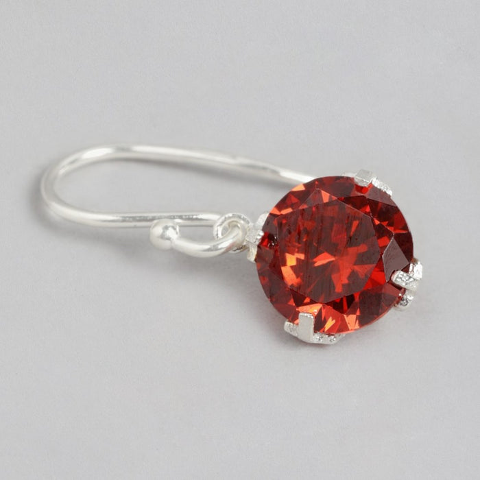 Crimson Radiance Rhodium Plated 925 Sterling Silver Earrings