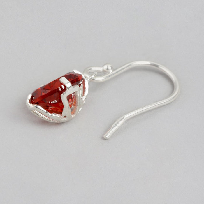 Crimson Radiance Rhodium Plated 925 Sterling Silver Earrings
