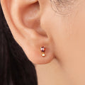 Crimson Teardrop Gold Plated 925 Silver Stud Earrings