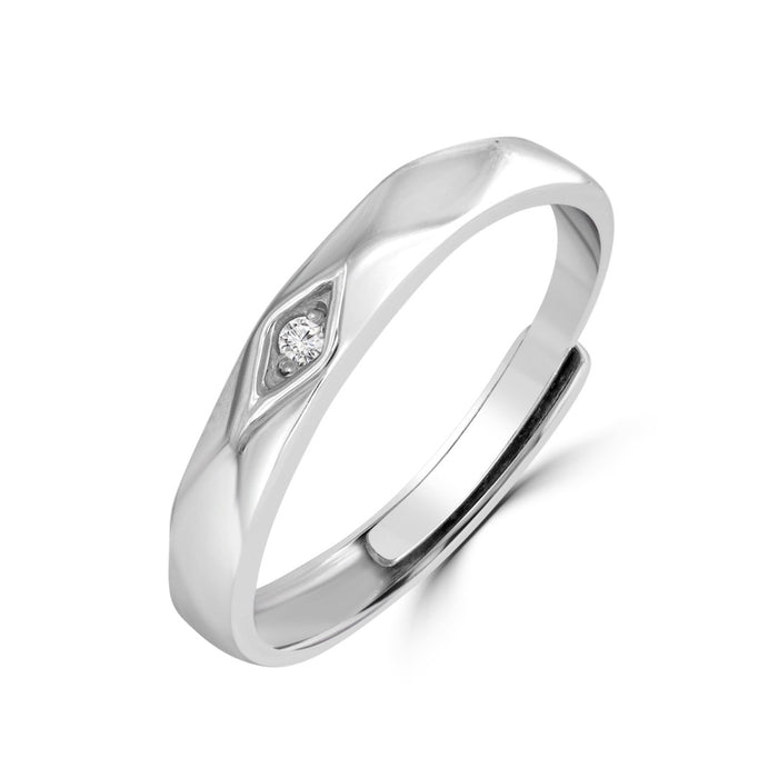 Adjustable 925 Sterling Silver ring with a CZ stone. Ideal men's jewelry gift for him. – Zavya