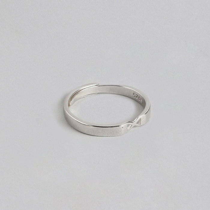 Cross Lock 925 Sterling Silver Ring For Him (Adjustable)