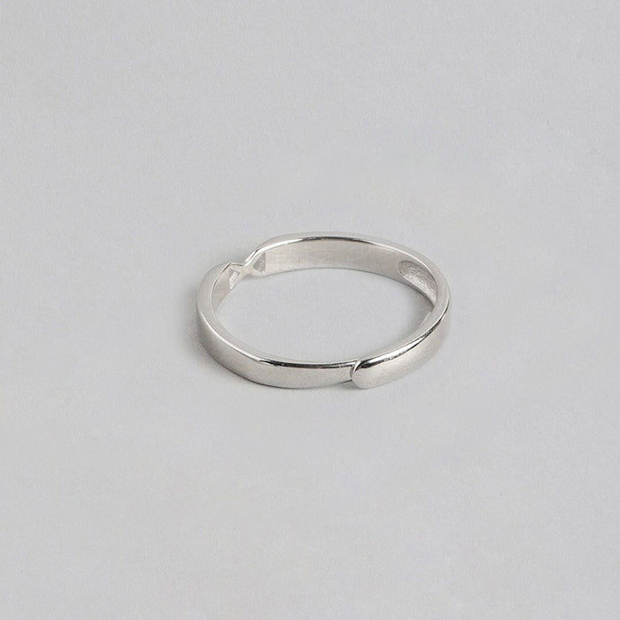 Cross Lock 925 Sterling Silver Ring For Him (Adjustable)