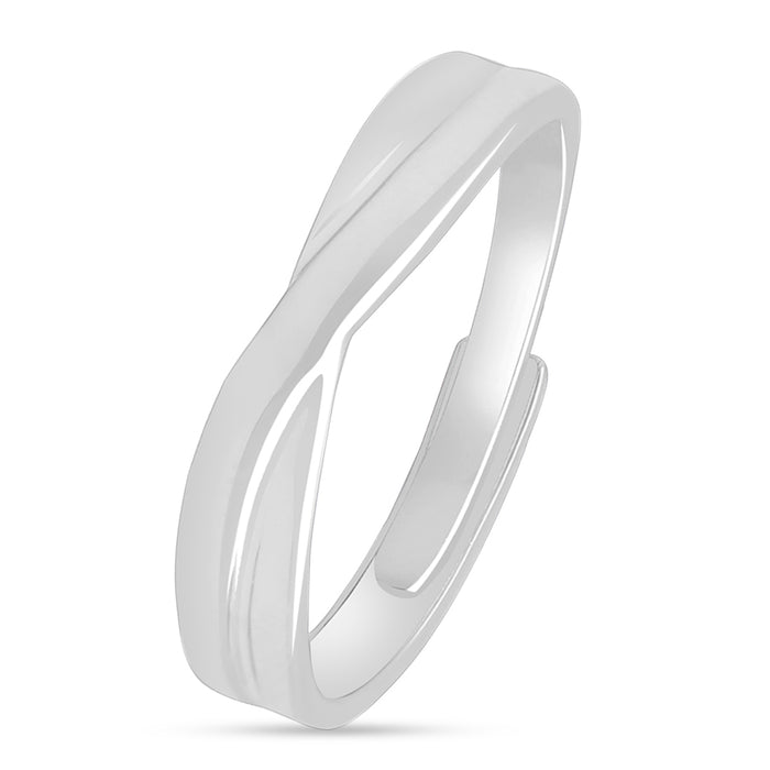 925 Sterling Silver Crossed Paths men's ring. Adjustable twist design, perfect jewellery gift for him – Zavya