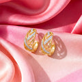 Crossover CZ Rhodium & Gold Plated 925 Sterling Silver Earrings