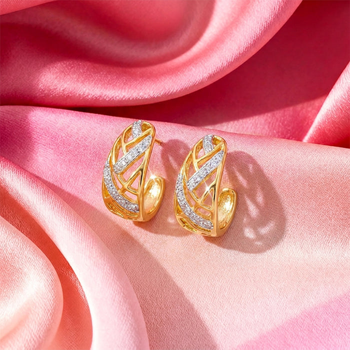 Crossover CZ Rhodium & Gold Plated 925 Sterling Silver Earrings