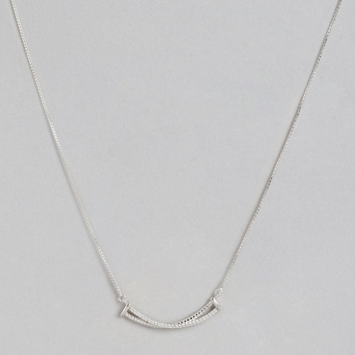 Crossover Rhodium Plated 925 Sterling Silver Necklace