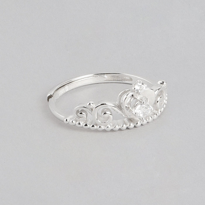 Crown CZ  925 Sterling Silver Ring for Women (Adjustable)