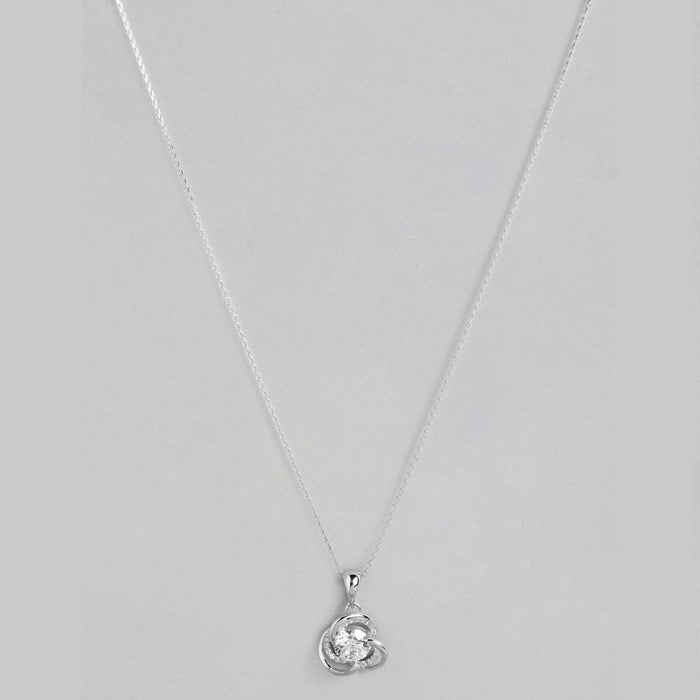 Crystal Clarity Rhodium Plated 925 Sterling Silver Necklace