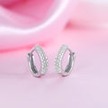 Crystal Pavé Hug Rhodium-Plated 925 Silver Micro-Hoop Earring