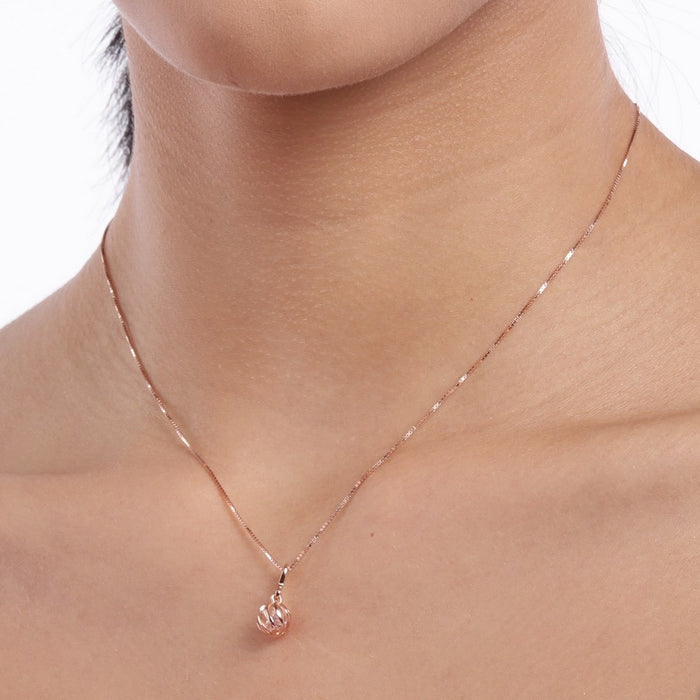 Crystal Rose Gold Plated 925 Sterling Silver CZ Necklace
