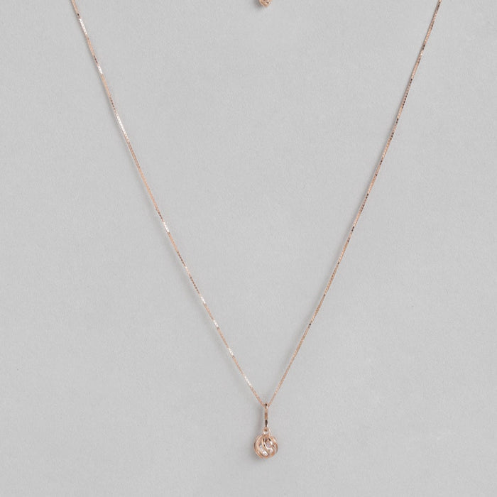 Crystal Rose Gold Plated 925 Sterling Silver CZ Necklace