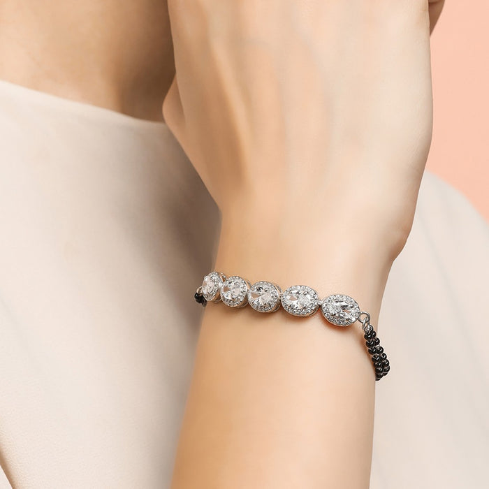 Cubic Zirconia 925 Silver Mangalsutra Bracelet