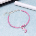 Cute Pink Crescent Moon Totem 925 Sterling Silver Bracelet