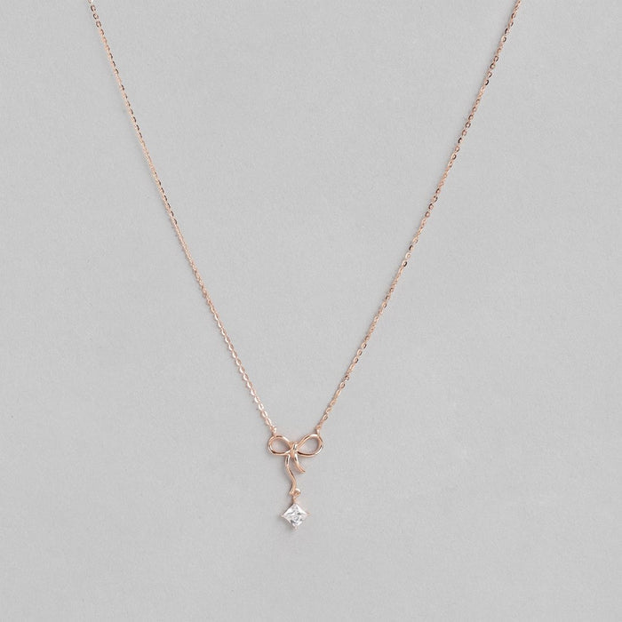 Cutest Bow Tie Rose-Gold 925 Sterling Silver Necklace