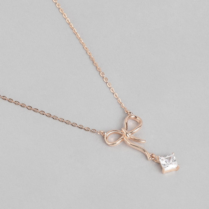 Cutest Bow Tie Rose-Gold 925 Sterling Silver Necklace