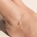 Cutest Butterfly Rhodium Plated 925 Sterling Silver Chained Anklet