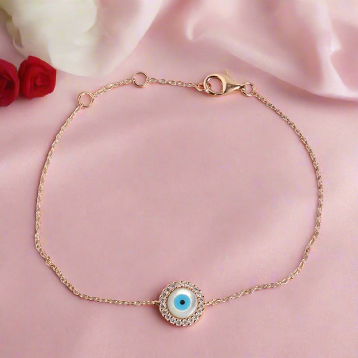 Cynthia Evil Eye Cubic Zirconia 925 Rose Gold Bracelet
