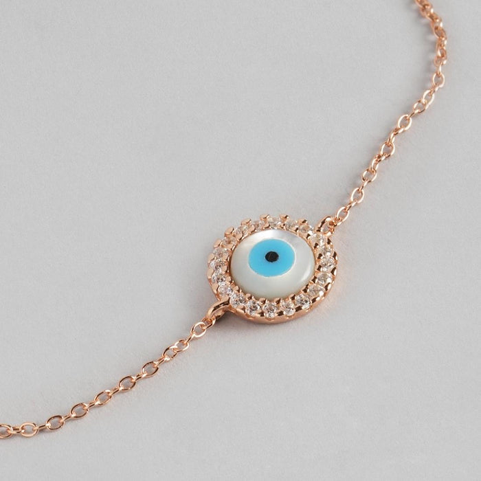 Cynthia Evil Eye Cubic Zirconia 925 Rose Gold Bracelet