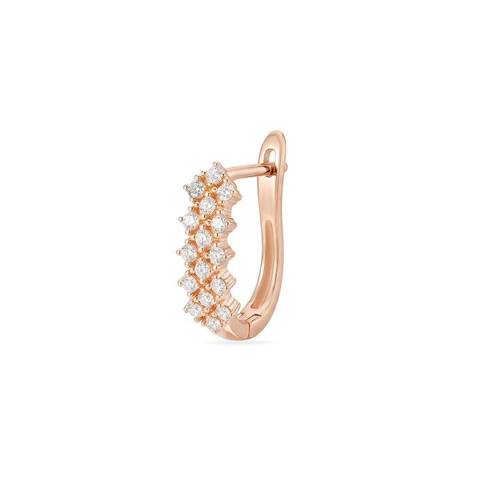 CZ Cluster Floral Rose Gold Plated 925 Sterling Silver Earrings