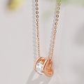 CZ Cuboid Rose Gold Plated 925 Sterling Silver Necklace