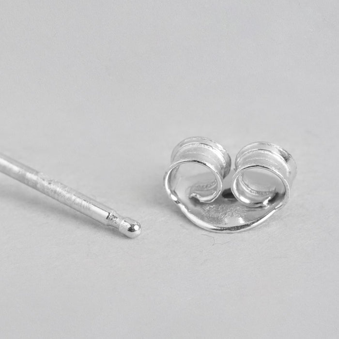 CZ Floral and Hoop Rhodium Plated 925 Sterling Silver Combo