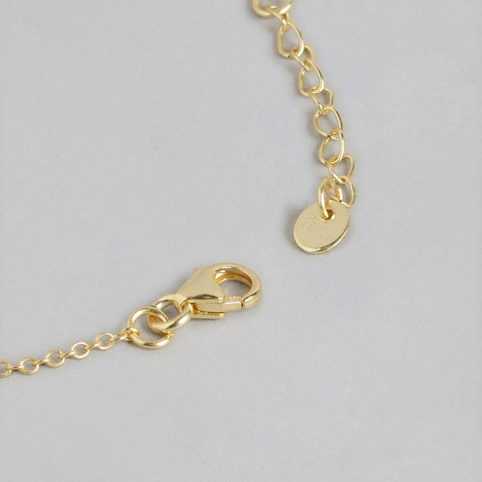 CZ Halo Golden Plated Charm Bracelet