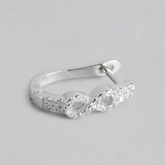 CZ Heart-Infinity Rhodium Plated Earring Combo